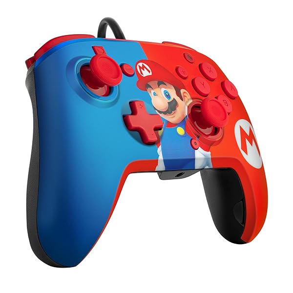 PDP Buy PDP REMATCH Enhanced Wired Nintendo Switch Pro Controller - Customizable Gamepad for Switch Lite/OLED, Super Mario Design - View 11 of 11