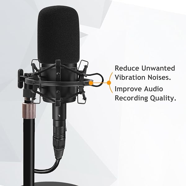 Frgyee Frgyee Audio Technica Mic Stand with Shock Mount & Foam Windscreen for AT2020, AT2020USB+, AT2035, ATR2500 - Perfect for Clear Sound! - View 8 of 9