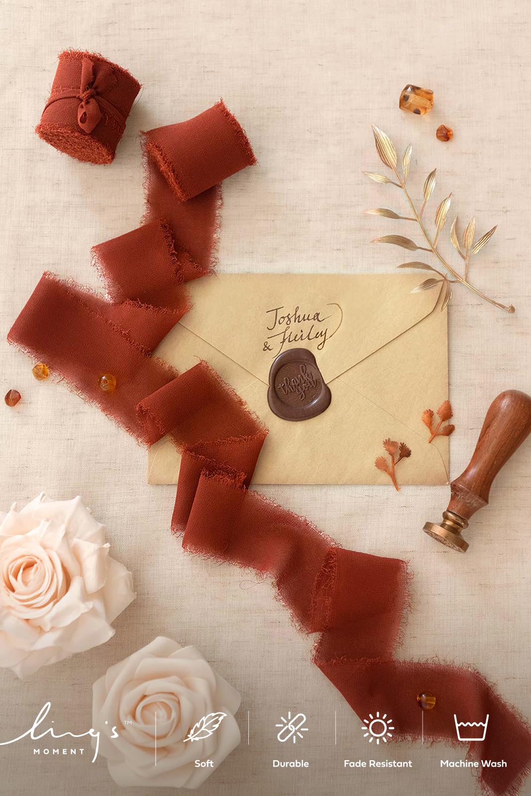 Ling's moment Ling's Moment Chiffon Silk Ribbon,6.7Yd Navy Blue Craft Fabric Ribbon Colors Rolls for Gift Wrapping Wedding Floral Bouquets Party - View 2 of 4