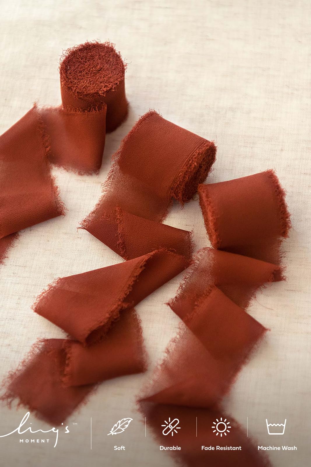 Ling's moment Ling's Moment Chiffon Silk Ribbon,6.7Yd Navy Blue Craft Fabric Ribbon Colors Rolls for Gift Wrapping Wedding Floral Bouquets Party - View 3 of 4