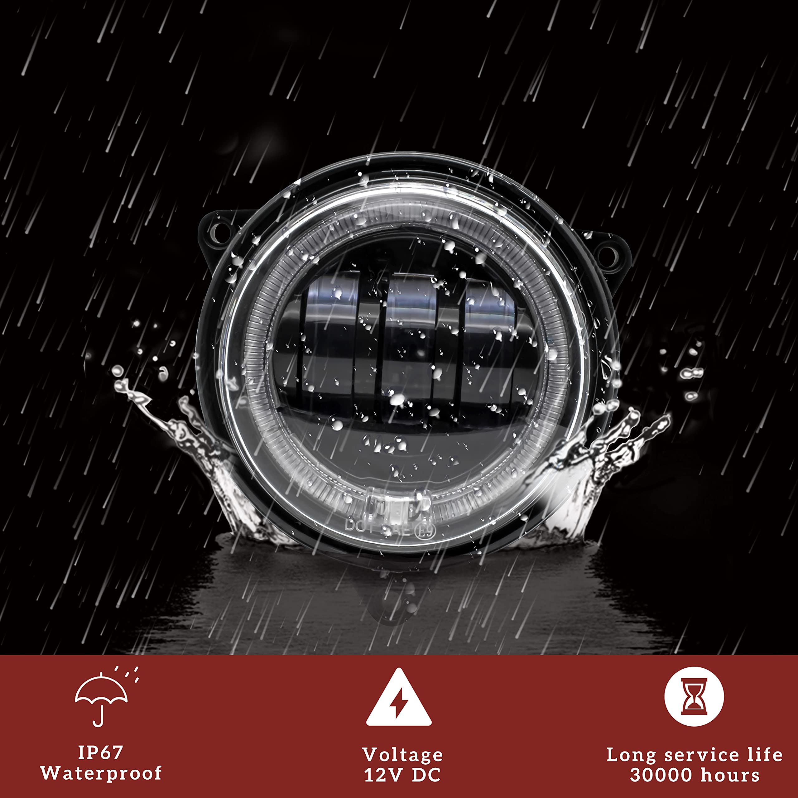 SAUTVS SAUTVS LED Low Beam Headlights with Halo Ring DRL for Can-Am Outlander 500 650 800 850 1000 XMR STD XT XT-P 2012-2022 Accessories (2PCS, Replace - View 6 of 7