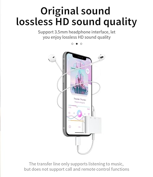 HOYULLI Zoyuzan iPhone Headphone Adapter: 3.5mm AUX, Lightning to USB OTG Charger & Earphone Splitter for iPad - View 3 of 7