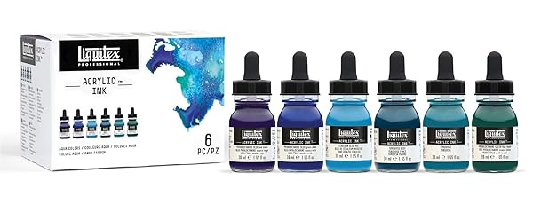Liquitex Liquitex Professional Acrylic Ink Aqua Color Set 1oz 30ml Set of 6 for Artists and Crafters