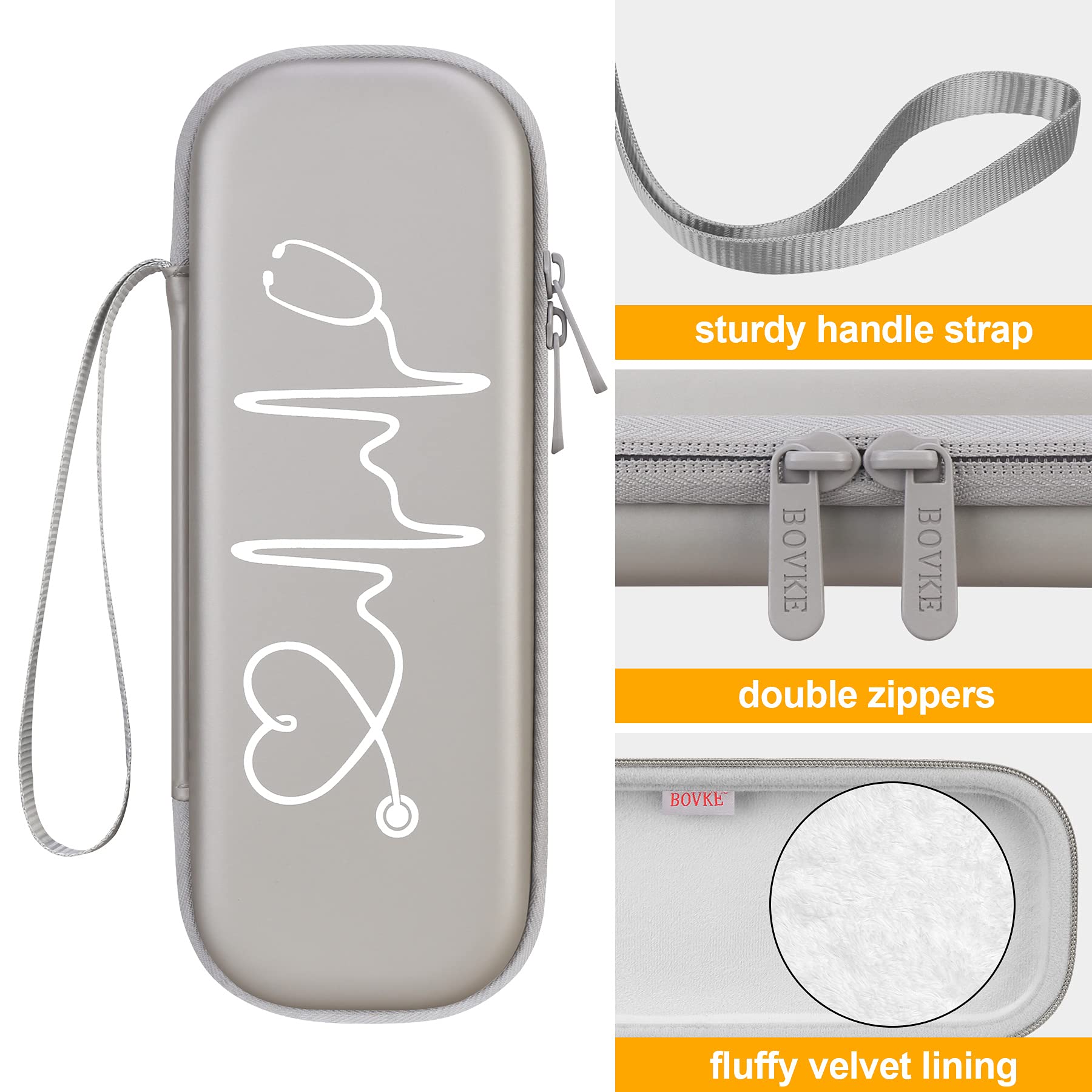 BOVKE BOVKE Stethoscope Case, Lightweight Slim Stethoscope Holder Compatible with 3M Littmann Classic III, Lightweight II S.E, Littmann Cardiology IV, MDF - View 3 of 7