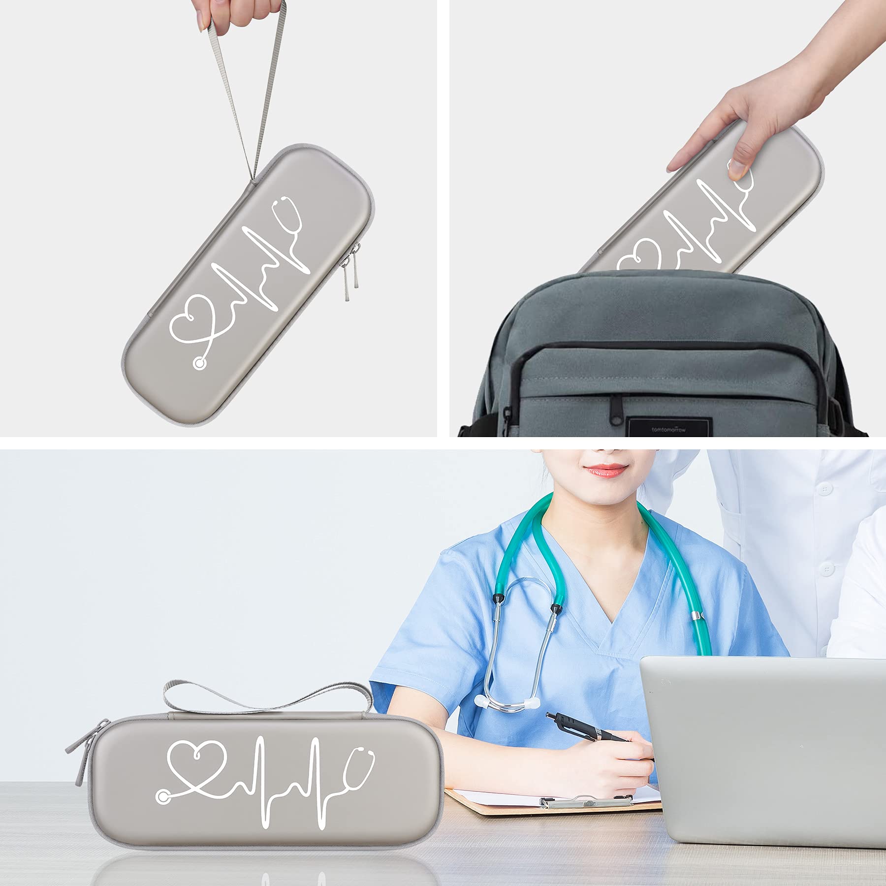 BOVKE BOVKE Stethoscope Case, Lightweight Slim Stethoscope Holder Compatible with 3M Littmann Classic III, Lightweight II S.E, Littmann Cardiology IV, MDF - View 6 of 7