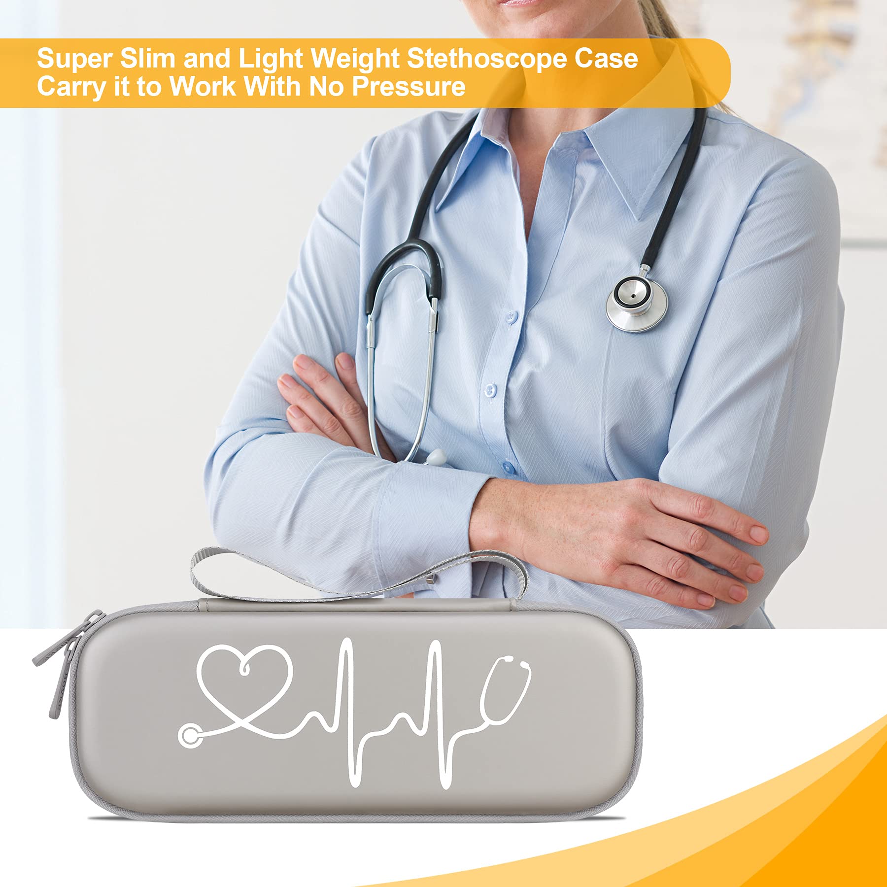 BOVKE BOVKE Stethoscope Case, Lightweight Slim Stethoscope Holder Compatible with 3M Littmann Classic III, Lightweight II S.E, Littmann Cardiology IV, MDF - View 7 of 7