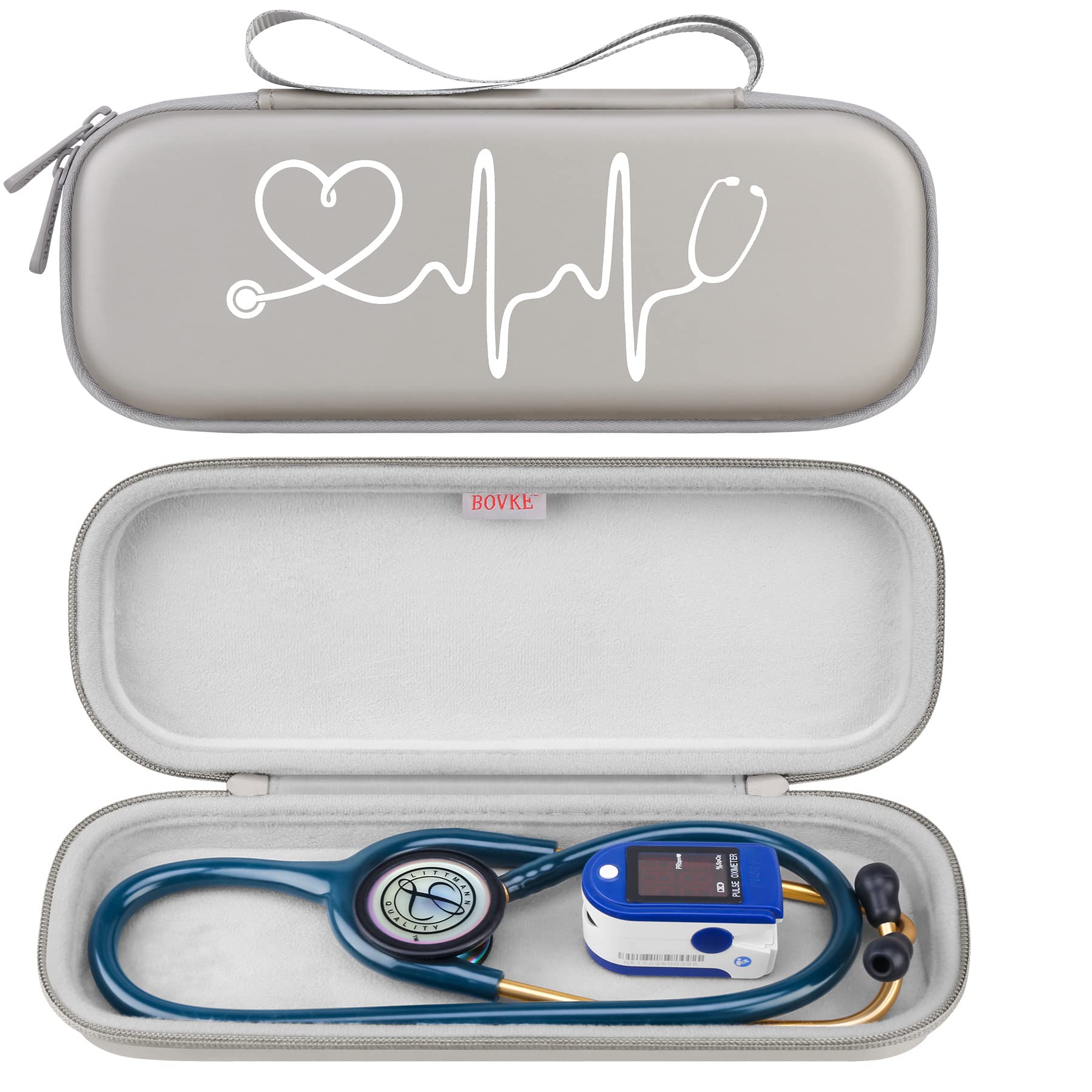 BOVKE Stethoscope Case, Lightweight Slim Stethoscope Holder Compatible with 3M Littmann Classic III, Lightweight II S.E, Littmann Cardiology IV, MDF