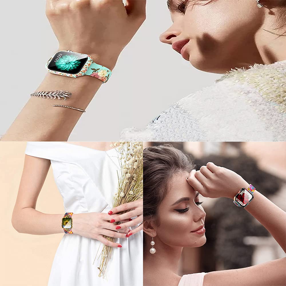 Yrzper Yrzper 8 Pack Hard PC Case with Tempered Glass for Apple Watch SE Series 6 5 4 3 2 44mm 40mm 42mm 38mm Full Protective Cover for Women - View 2 of 7