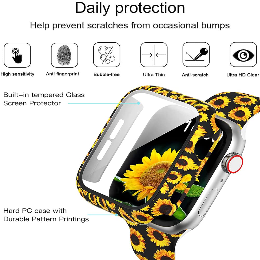 Yrzper Yrzper 8 Pack Hard PC Case with Tempered Glass for Apple Watch SE Series 6 5 4 3 2 44mm 40mm 42mm 38mm Full Protective Cover for Women - View 6 of 7
