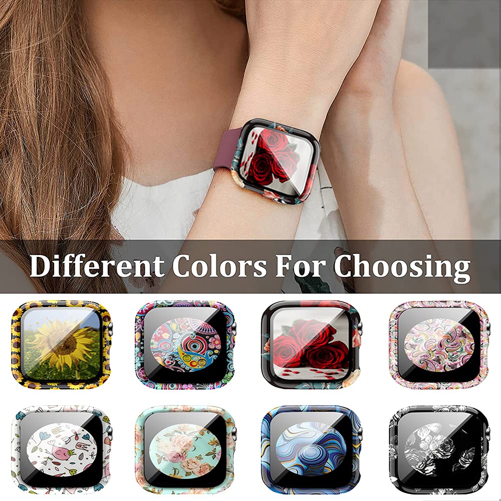 Yrzper Yrzper 8 Pack Hard PC Case with Tempered Glass for Apple Watch SE Series 6 5 4 3 2 44mm 40mm 42mm 38mm Full Protective Cover for Women - View 7 of 7