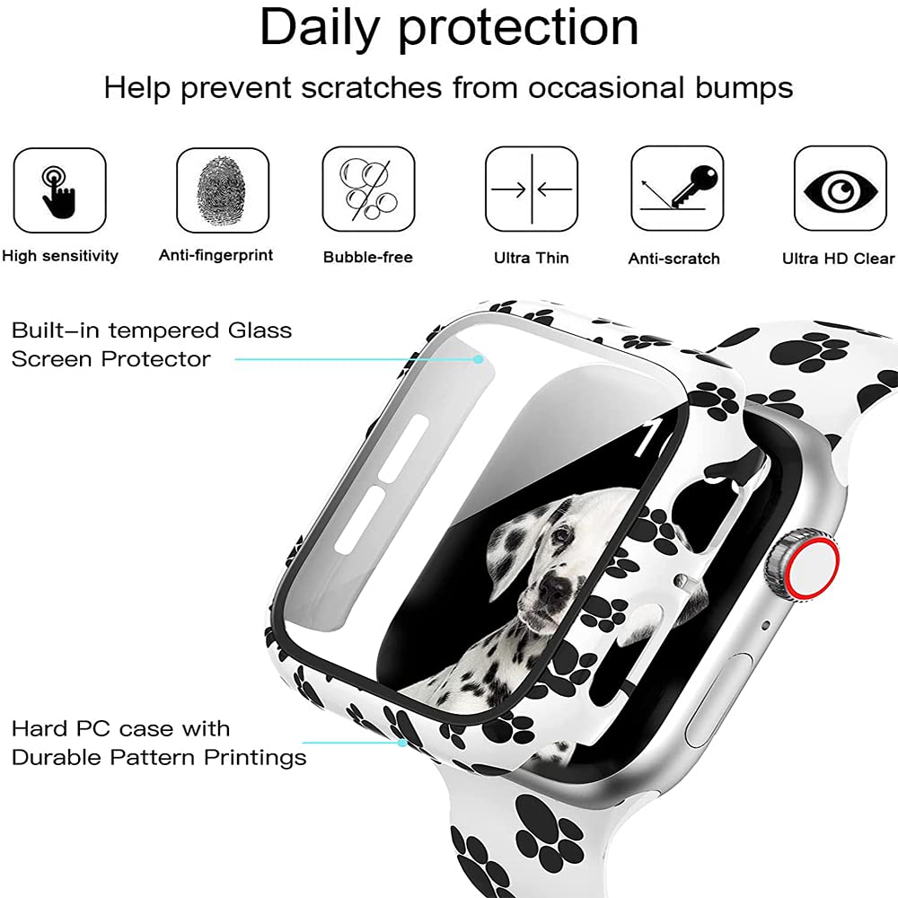 Yrzper 7 Pack Case Compatible for Apple Watch SE Series 6 5 4 3 2 44mm 40mm 42 38mm Hard PC Leopard Case with Tempered Glass Smartwatch Screen Protectors - View 6 of 9