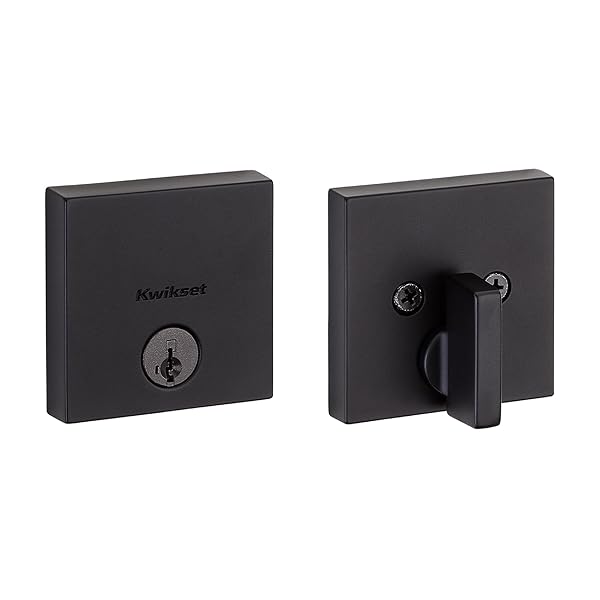 Kwikset Kwikset Downtown Matte Black Deadbolt Lock: Keyed Security, Pick Resistant, SmartKey & Microban Protection