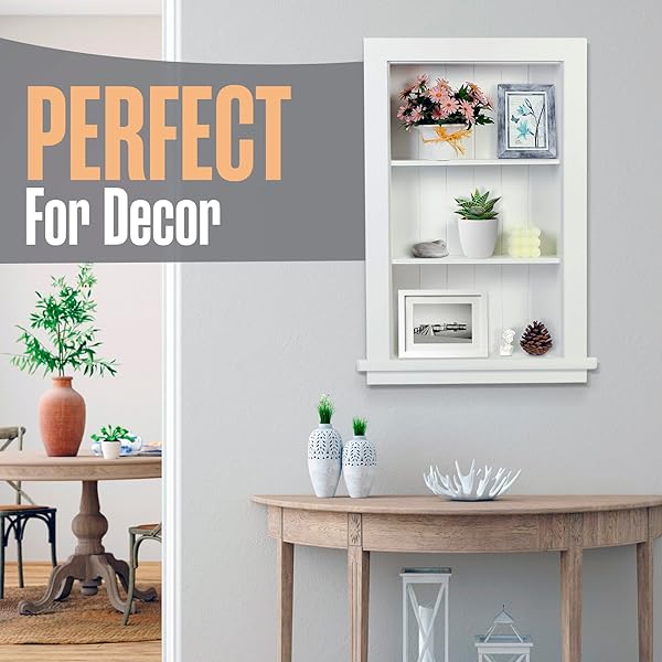 Houseables Houseables Recessed Wall Niche Medicine Cabinet Insert for Drywall Between Studs 14x24 Ideal Bathroom Storage Solution - View 7 of 8