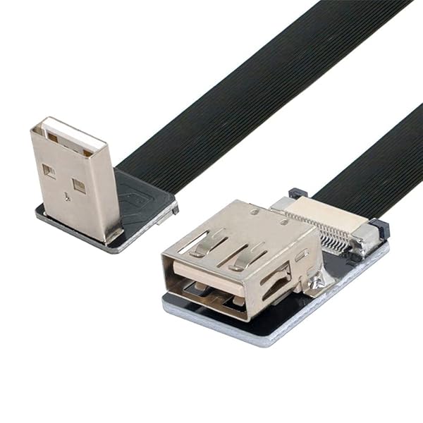 xiwai Xiwai 2m Down Angled USB 2.0 Type A Male to Female Extension Flat Slim Cable for FPV Disk Scanner Printer - View 4 of 10