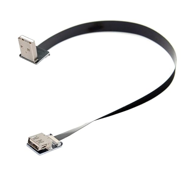 xiwai Xiwai 2m Down Angled USB 2.0 Type A Male to Female Extension Flat Slim Cable for FPV Disk Scanner Printer - View 5 of 10