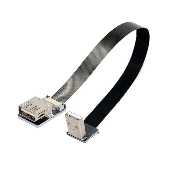 xiwai Xiwai 2m Down Angled USB 2.0 Type A Male to Female Extension Flat Slim Cable for FPV Disk Scanner Printer - View 10 of 10