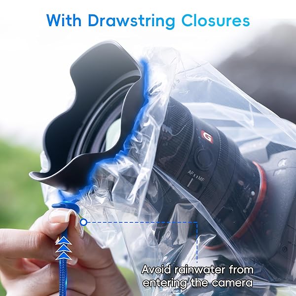 Kiorafoto 2 Pack Clear Camera Lens Rain Cover Protector for Sony A7R A7S A7C A6600 A6500 A6400 A6300 A6100 A6000 Nikon Z7II Z6II Z7 Z6 Z5 D780 D7500 D5600 D3500 - View 6 of 10