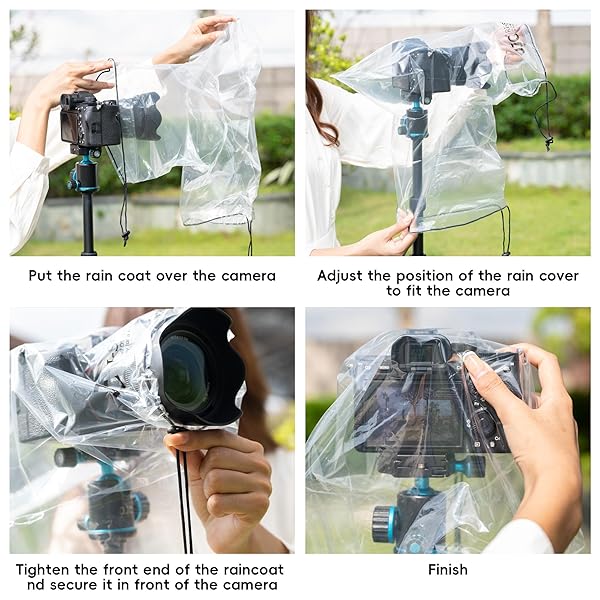 Kiorafoto 2 Pack Clear Camera Lens Rain Cover Protector for Sony A7R A7S A7C A6600 A6500 A6400 A6300 A6100 A6000 Nikon Z7II Z6II Z7 Z6 Z5 D780 D7500 D5600 D3500 - View 7 of 10