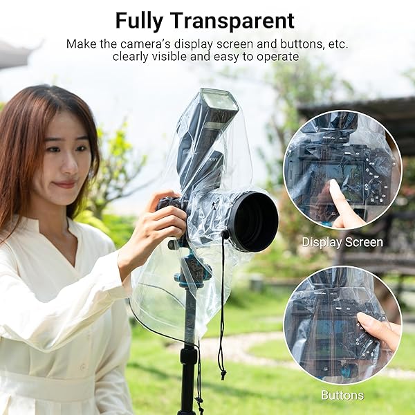 Kiorafoto 2 Pack Camera Lens Rain Cover Raincoat Dust Proof Sleeve for Canon EOS 4000D 1200D 90D 80D 77D 70D 5D 6D 7D Mark II R10 R7 R5 R6 Rp T8i T7i T7 T6i SL3 SX70 SX60 HS - View 5 of 10