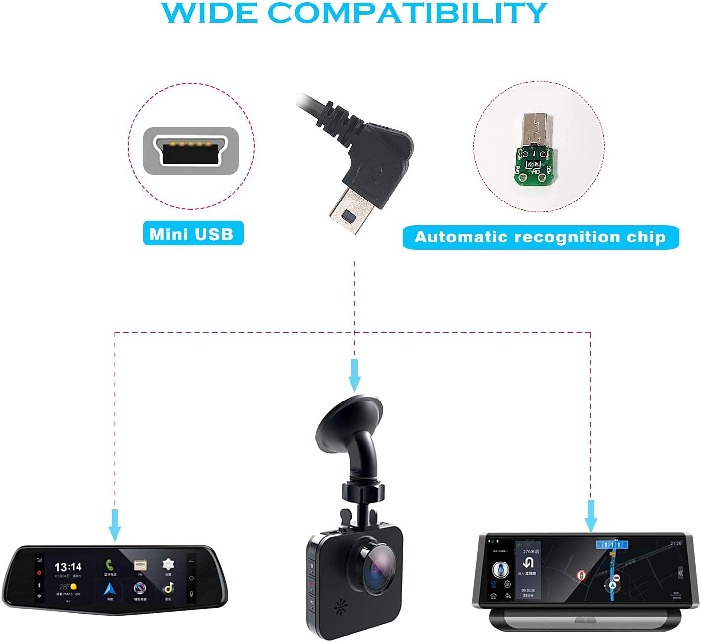 Bangjia Dash Cam Hardwire Kit Mini USB Bangjia 12V-24V to 5V 2A Car Dash Camera Charger Power Cord?11.5ft - View 2 of 7