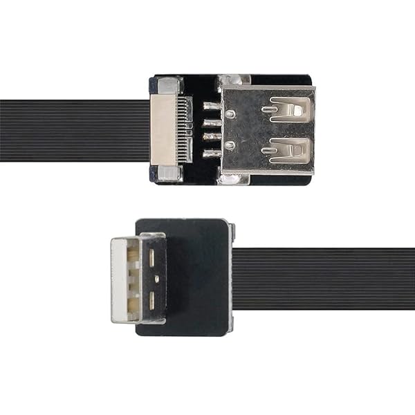 xiwai Xiwai 2m Up Angled USB 2.0 Type A Male to Female Extension Flat Slim Cable for FPV Disk Scanner Printer - View 3 of 10