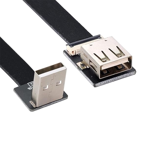 xiwai Xiwai 2m Up Angled USB 2.0 Type A Male to Female Extension Flat Slim Cable for FPV Disk Scanner Printer - View 4 of 10