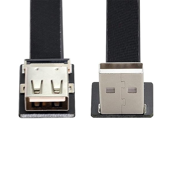 xiwai Xiwai 2m Up Angled USB 2.0 Type A Male to Female Extension Flat Slim Cable for FPV Disk Scanner Printer - View 8 of 10