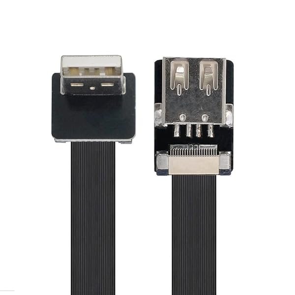 Xiwai 2m Up Angled USB 2.0 Type A Male to Female Extension Flat Slim Cable for FPV Disk Scanner Printer