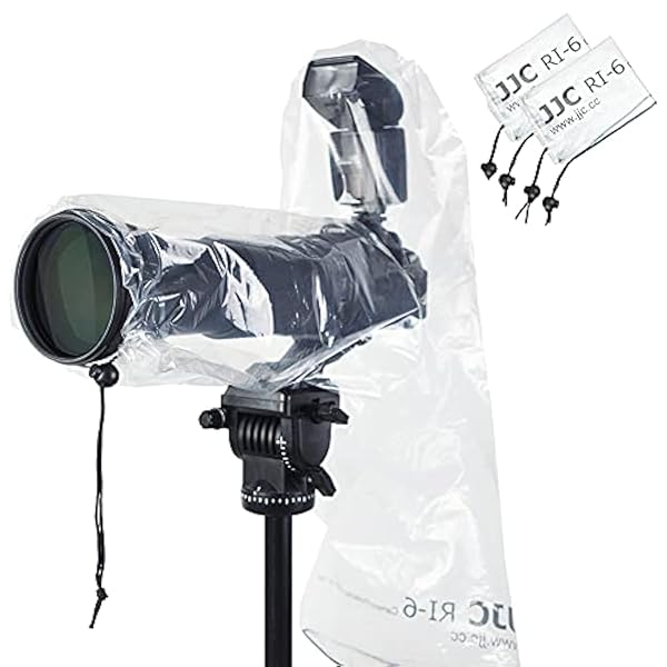 18 Inch Camera Lens Rain Cover 2 Pack with Dust Sleeve Protector for Canon and Nikon DSLR Cameras