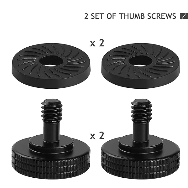 Frgyee Thumb Screw Camera Quick Release Adapter Set with Rubber Pads and Washers for 1/4 Inch Thumbscrew L Bracket Mounting Plate - View 6 of 7