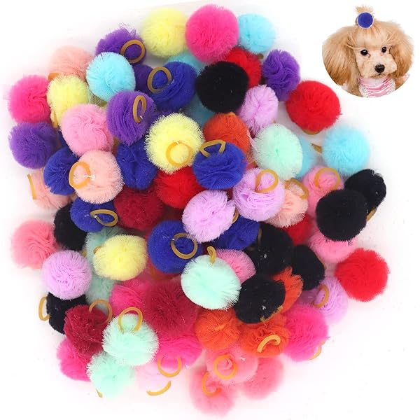 Petunny Petunny Cute Dog Hair Bows 30Pcs Yorkie Colored Ball Design Puppy Grooming Accessories for Halloween Thanksgiving Christmas