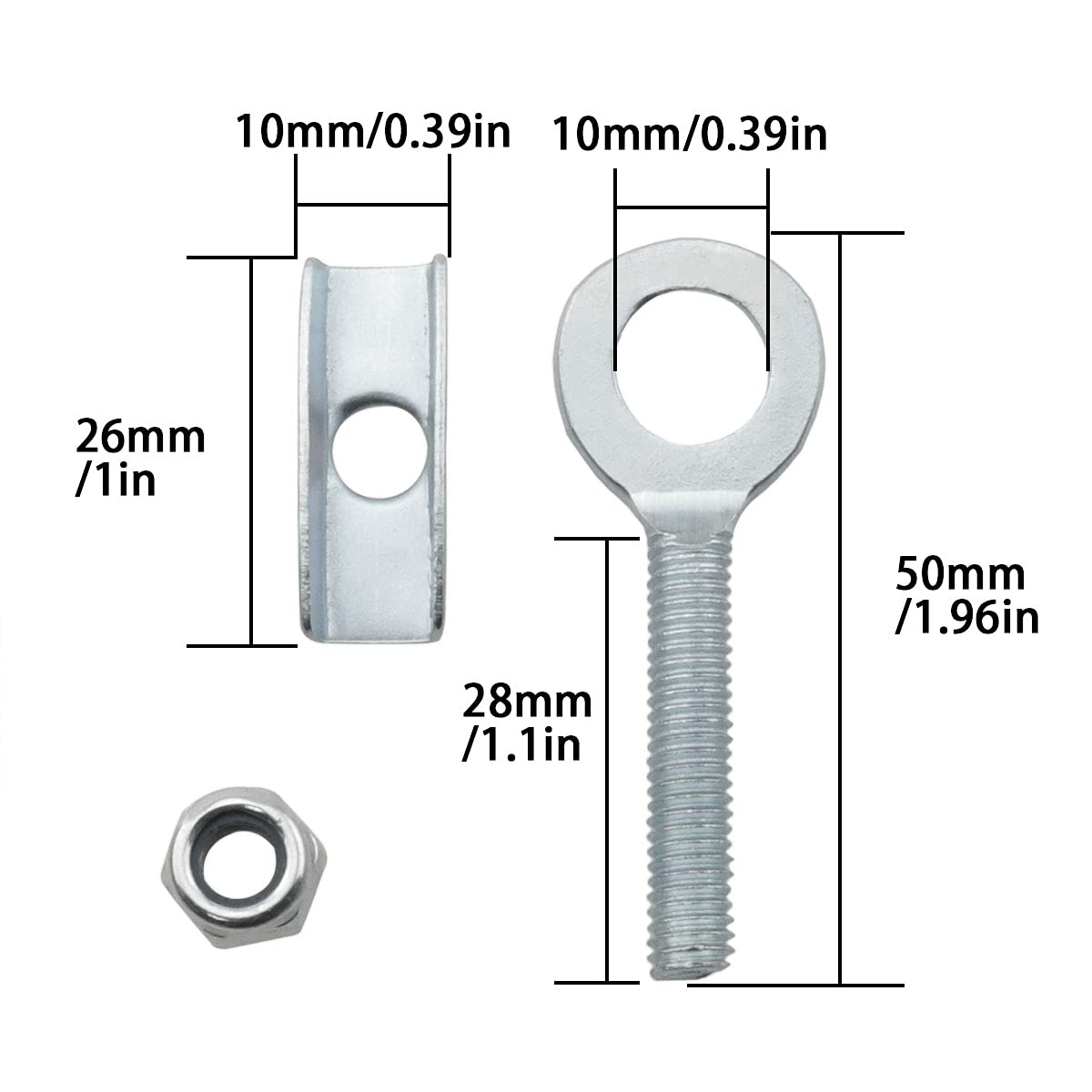 ZRM&E ZRMandE Bicycle Chain Adjuster 4PCS Adjustable Chain Buckle Bike Wheel Fixing Button Zipper Chain Tensioner Chain Adjuster for Dead Fly Bicycles - View 2 of 5