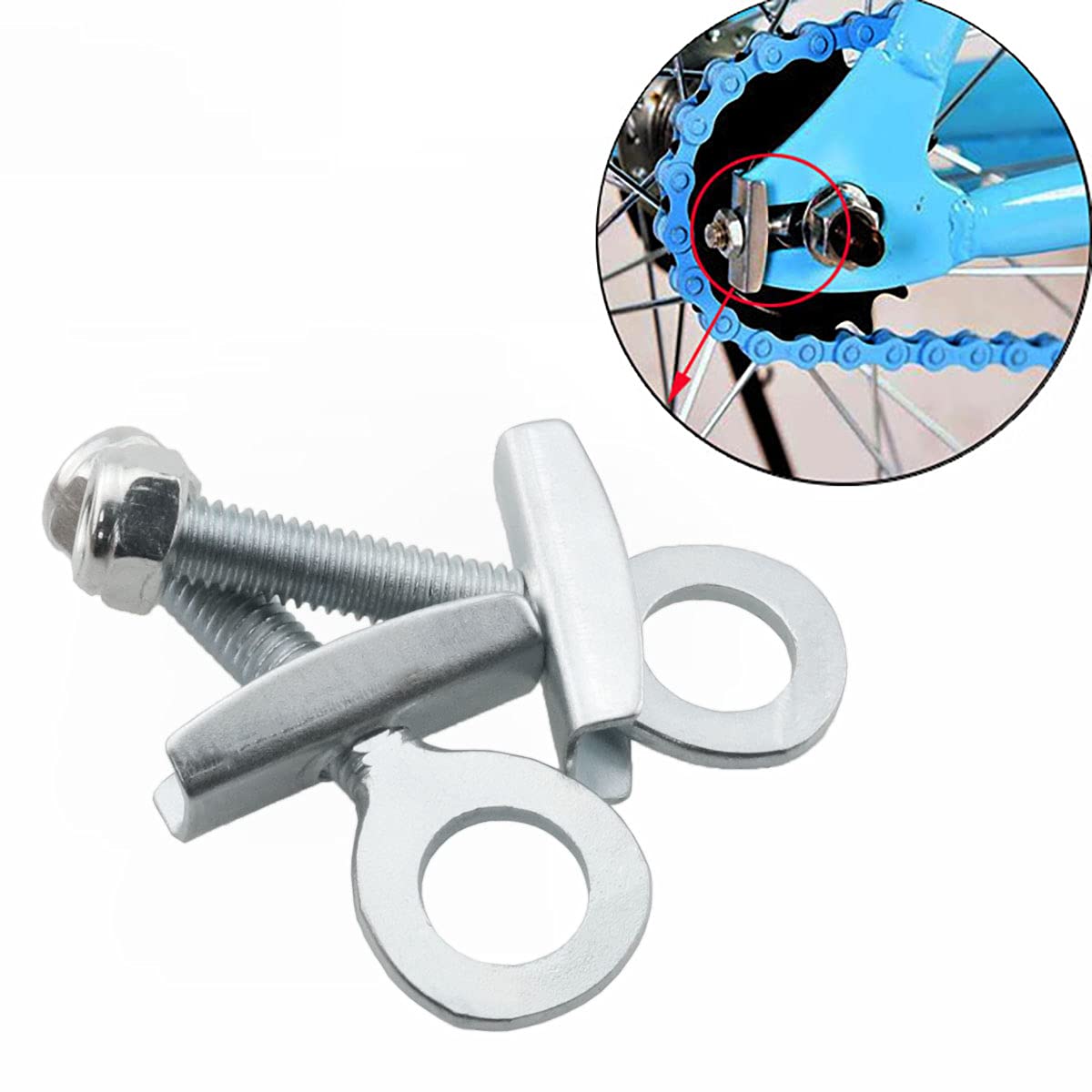 ZRM&E ZRMandE Bicycle Chain Adjuster 4PCS Adjustable Chain Buckle Bike Wheel Fixing Button Zipper Chain Tensioner Chain Adjuster for Dead Fly Bicycles - View 5 of 5