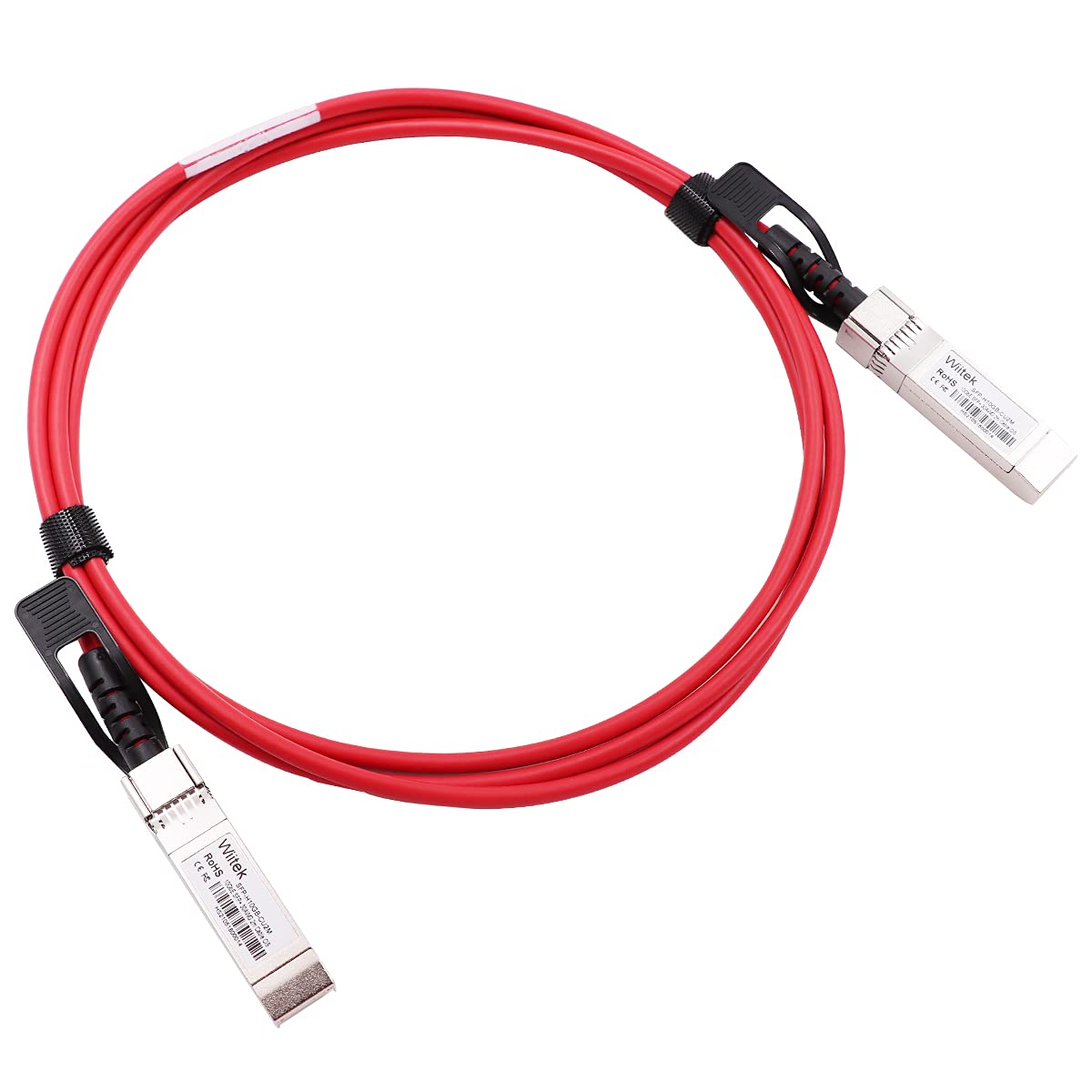 Red 2m 10G SFP+ DAC Twinax Cable Compatible with Cisco Ubiquiti Juniper Mellanox Mikrotik Netgear Supermicro Open Source Switches