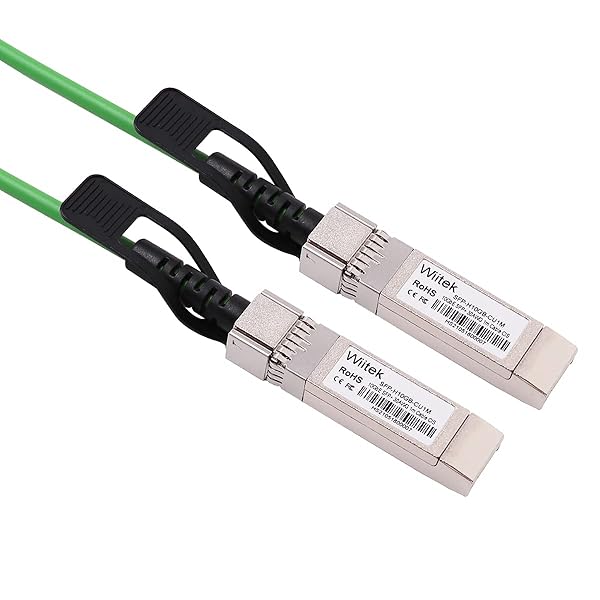 Wiitek Green 1m 10G SFP+ DAC Twinax Cable Compatible with Cisco Ubiquiti Juniper Mellanox Mikrotik Netgear Supermicro Open Source Switches - View 3 of 8