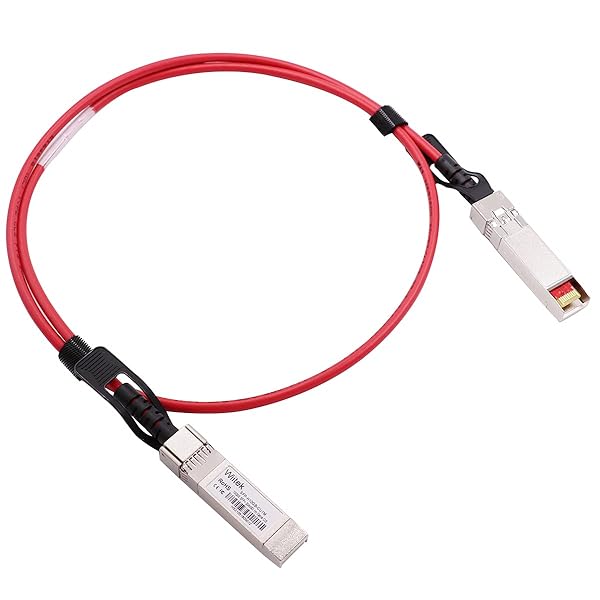 Wiitek Red 1m 10G SFP+ DAC Twinax Cable Compatible with Cisco Ubiquiti Juniper Mellanox Mikrotik Netgear Supermicro Open Source Switches - View 2 of 8