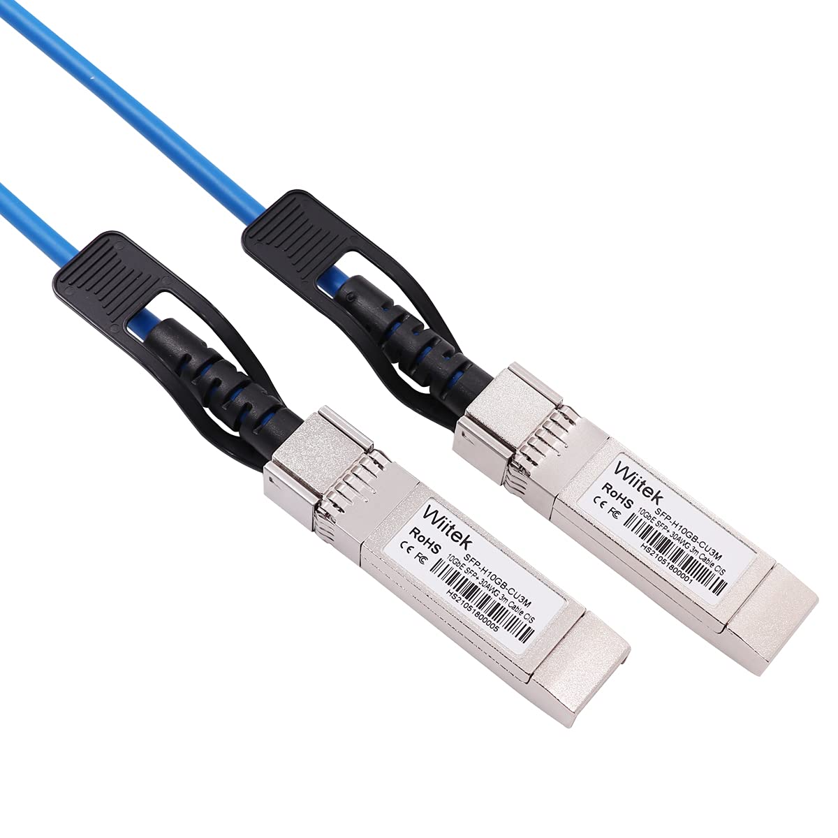 Wiitek 3m 10G SFP+ DAC Twinax Cable - Blue Passive Copper for Cisco, Ubiquiti, Juniper & More - View 2 of 7