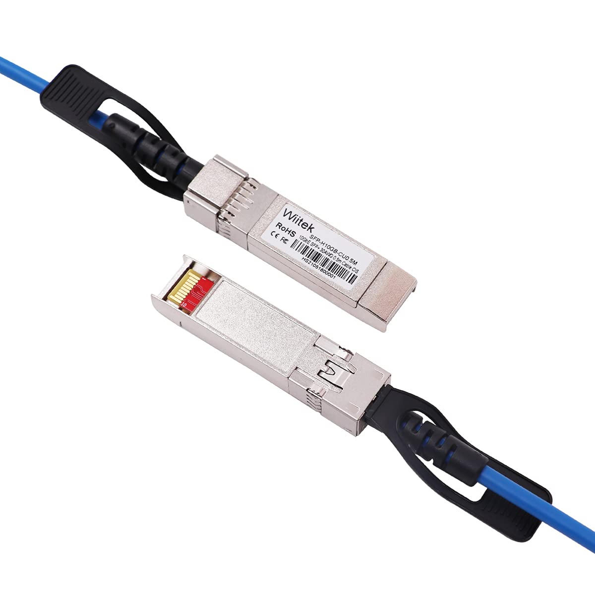 Wiitek 3m 10G SFP+ DAC Twinax Cable - Blue Passive Copper for Cisco, Ubiquiti, Juniper & More - View 3 of 7