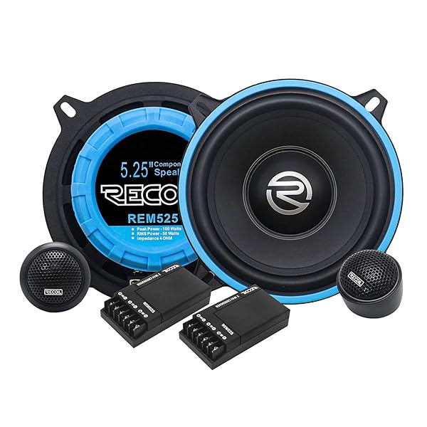 Recoil REM525 Echo Series 5.25 Inch Car Audio Component Speaker System for Superior Sound Quality