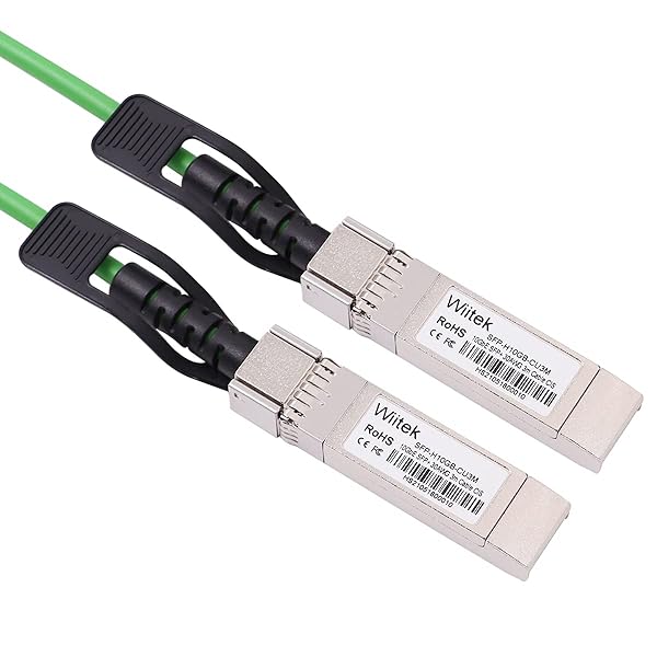 Wiitek Green 3m 10G SFP+ DAC Twinax Cable Compatible with Cisco Ubiquiti Juniper Mellanox Mikrotik Netgear Supermicro Open Source Switches - View 3 of 8