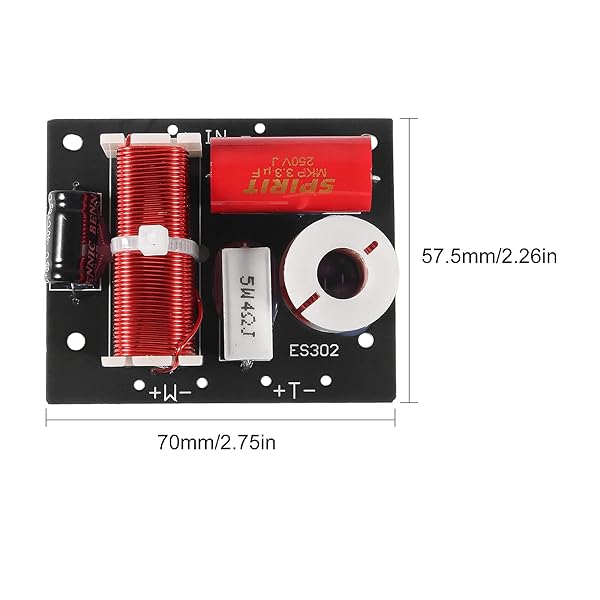 ACEIRMC ACEIRMC 400W Speaker Frequency Divider 2 Way Hi-Fi Crossover Filters for Woofer and Tweeter Sound Quality - View 6 of 7