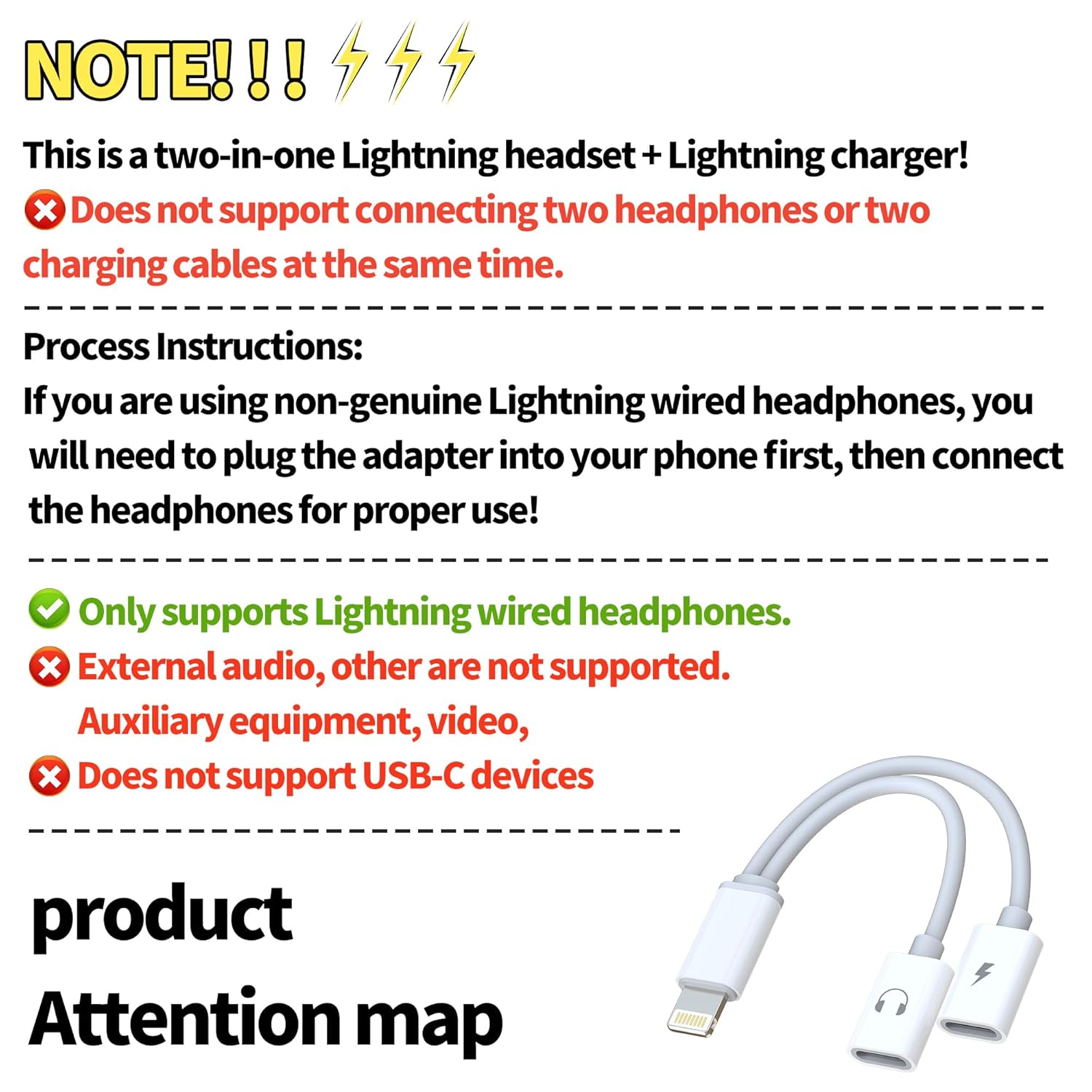 zoyuzan zoyuzan Converter Compatible with iPhone Headphone Adapter Compatible for Lightning Audio Jack and Lightning Charger Connector 11 12 Mini pro xs xr x - View 2 of 4