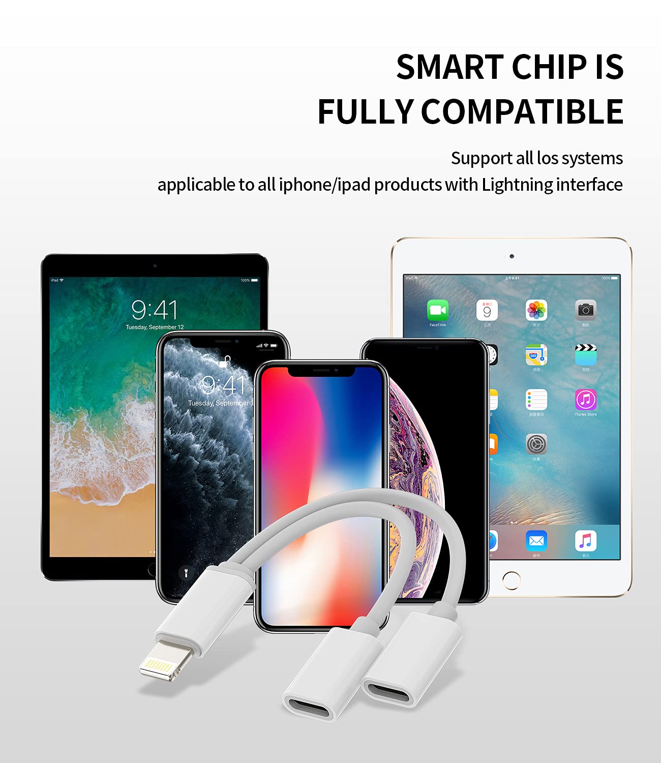 zoyuzan zoyuzan Converter Compatible with iPhone Headphone Adapter Compatible for Lightning Audio Jack and Lightning Charger Connector 11 12 Mini pro xs xr x - View 4 of 4