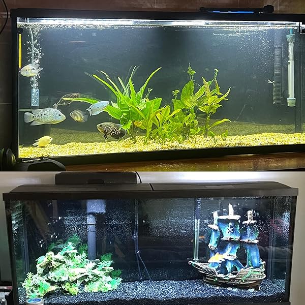 ELEBOX ELEBOX Blue Black Aquarium Background 2 Sides Fish Tank Wallpaper 12x32 Inch Ideal for Stunning Fish Backdrop - View 6 of 9