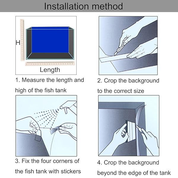 ELEBOX ELEBOX Blue Black Aquarium Background 2 Sides Fish Tank Wallpaper 12x32 Inch Ideal for Stunning Fish Backdrop - View 7 of 9
