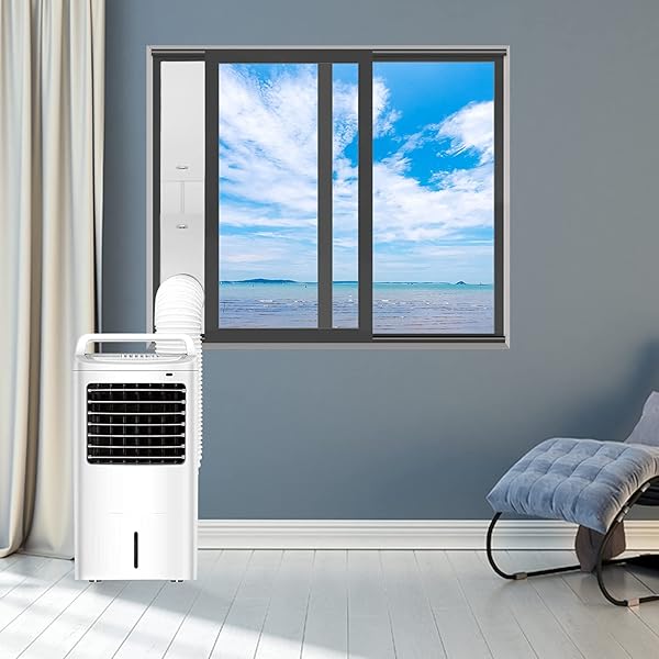 GOZFLVT GOZFLVT Portable AC Window Vent Kit with 5 Inch Hose and 6pcs Seal Kit for Adjustable Sliding Windows Compatible with 5 Inch Air Conditioners - View 6 of 6