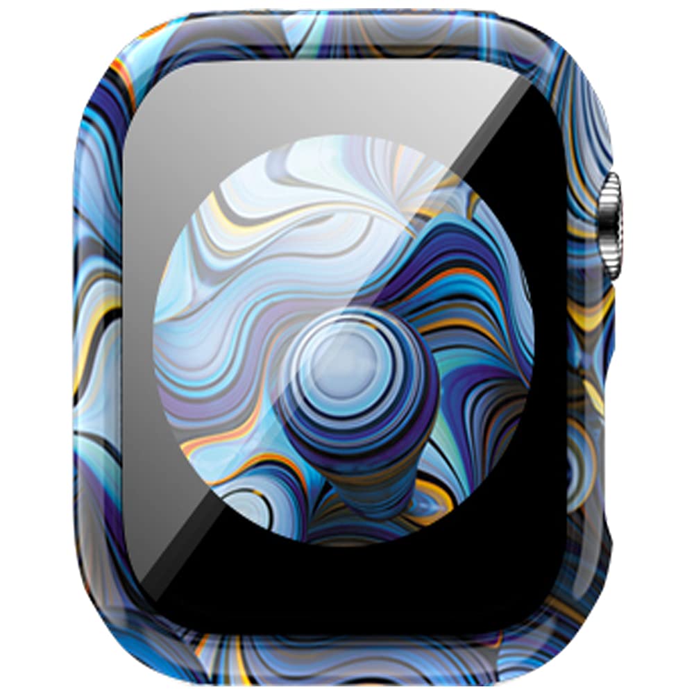 Leopard Floral Hard PC Case and Tempered Glass Screen Protector for Apple Watch SE Series 6 5 4 3 2 1 40mm 44mm 42mm 38mm