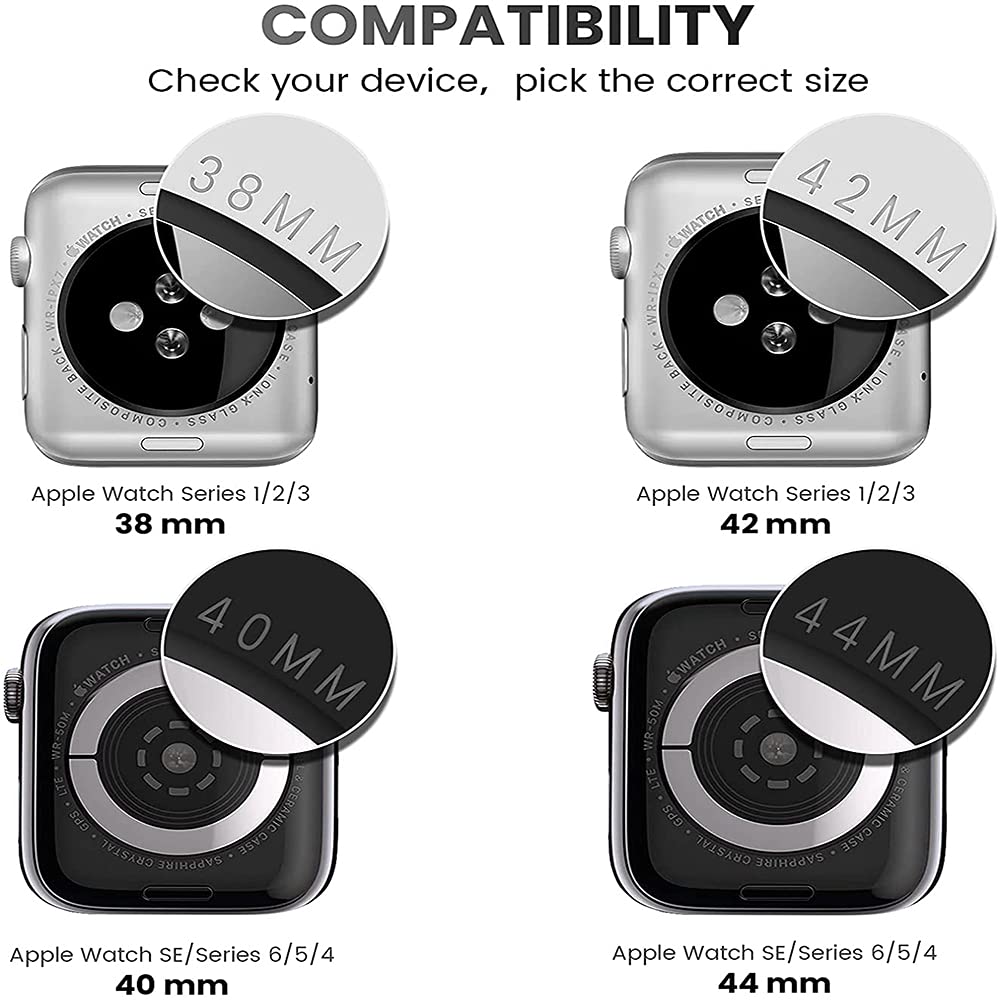 Yrzper Apple Watch SE Series 6 5 4 3 2 1 40mm 44mm 42mm 38mm Leopard Floral Hard PC Case Tempered Glass Screen Protector Cover - View 7 of 7