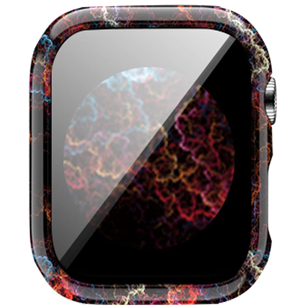 Yrzper Leopard Floral Hard PC Case and Tempered Glass Screen Protector for Apple Watch SE Series 6 5 4 3 2 1 40mm 44mm 42mm 38mm - View 8 of 9