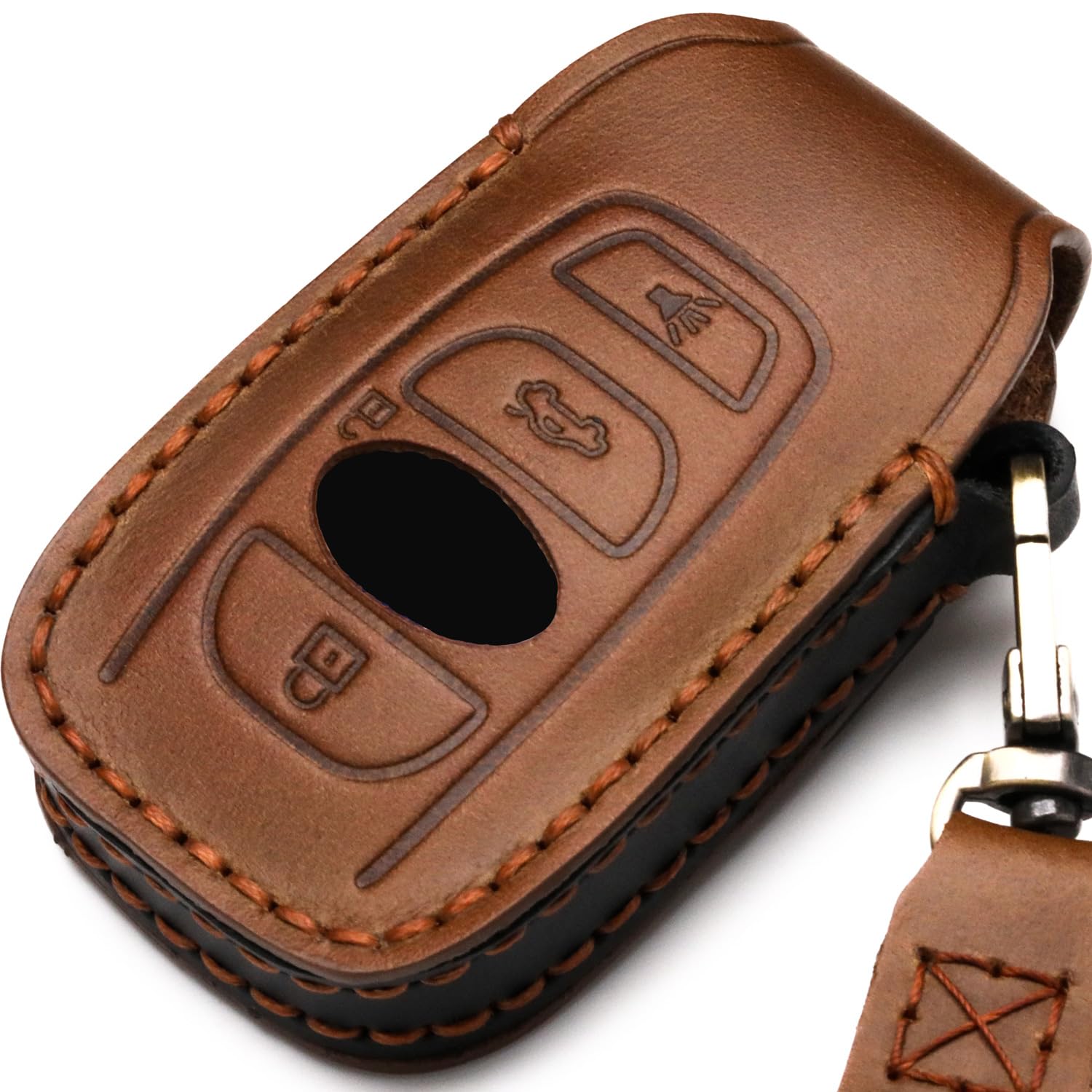 ZiHafate ZiHafate Leather Cover Key Fob Case Compatible with Subaru Keyless Remote Control Forester Impreza Outback WRX BRZ Legacy and XV Crosstrek etc. - View 2 of 5